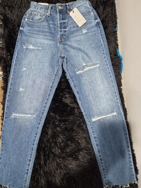 Classic High-Rise  Mom Distressed Women’s Jeans - Blue